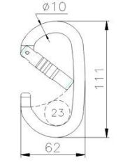 CT ALUMINYUM OVAL KARABINA 24 KN