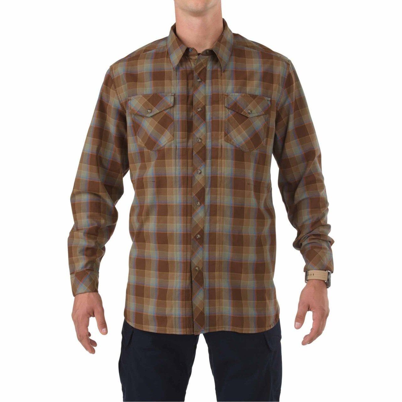 5.11 FLANNEL L/S GOMLEK KAHVE M