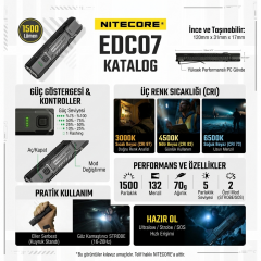 NITECORE EDC07 1500 LUMEN FENER SİYAH